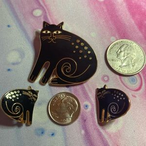 Keshire Cat Pin and Clip On Earrings Set
